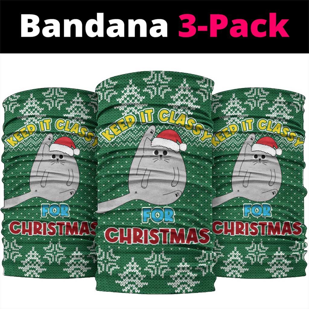 Cat Keep It Classy Christmas Neck Gaiter Xmas Holiday Patterns - Wonder Print Shop
