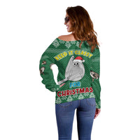 Cat Keep It Classy Christmas Off Shoulder Sweater Xmas Holiday Patterns - Wonder Print Shop
