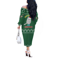 Cat Keep It Classy Christmas Off The Shoulder Long Sleeve Dress Xmas Holiday Patterns - Wonder Print Shop