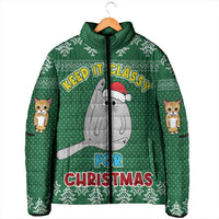 Cat Keep It Classy Christmas Padded Jacket Xmas Holiday Patterns - Wonder Print Shop