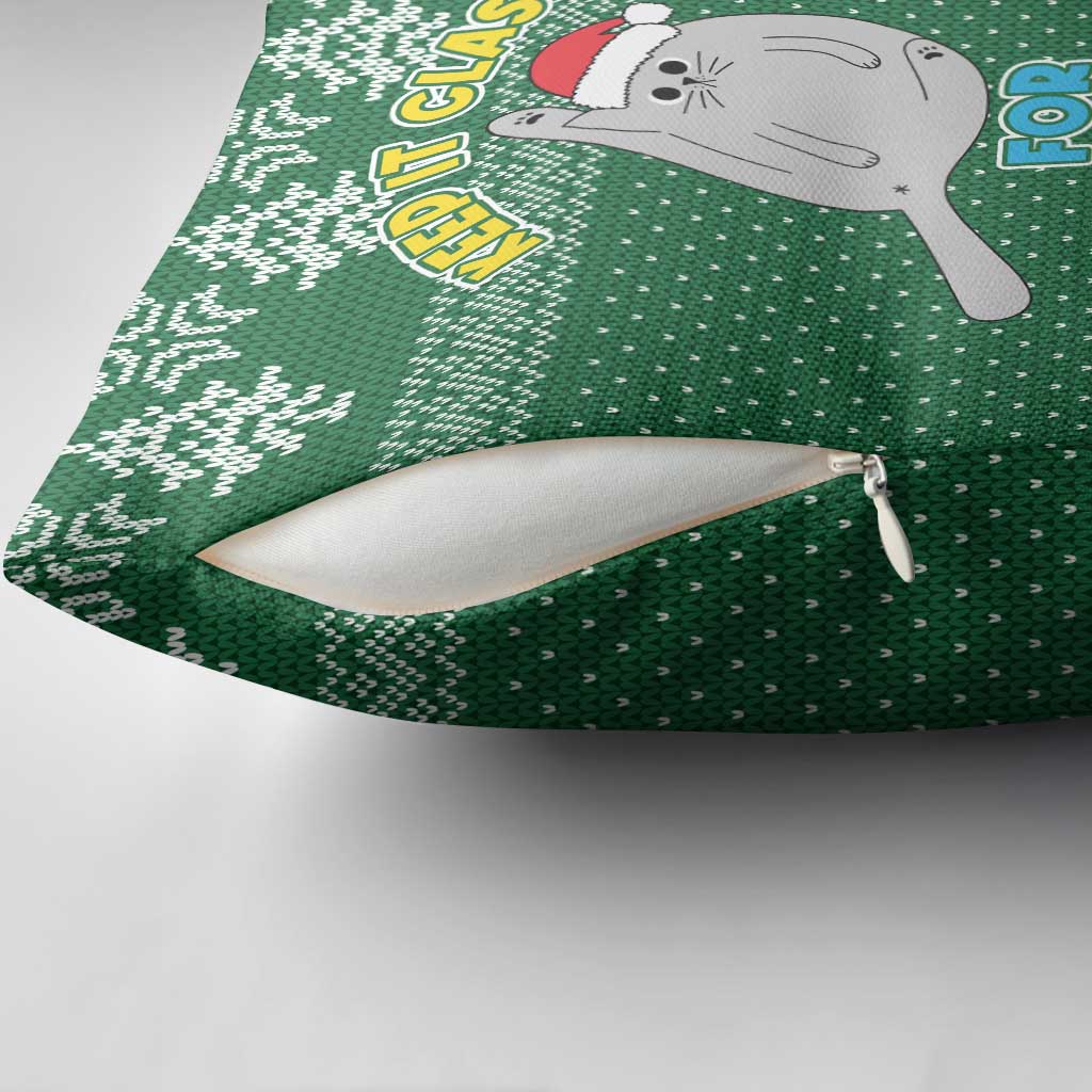 Cat Keep It Classy Christmas Pillow Cover Xmas Holiday Patterns - Wonder Print Shop