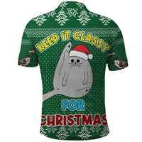 Cat Keep It Classy Christmas Polo Shirt Xmas Holiday Patterns - Wonder Print Shop