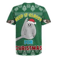 Cat Keep It Classy Christmas Rugby Jersey Xmas Holiday Patterns - Wonder Print Shop
