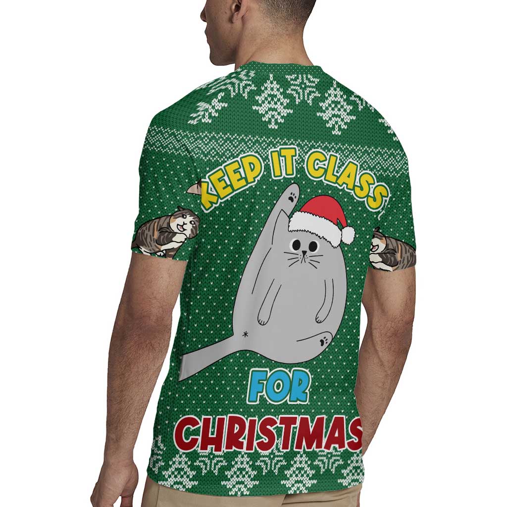 Cat Keep It Classy Christmas Rugby Jersey Xmas Holiday Patterns - Wonder Print Shop