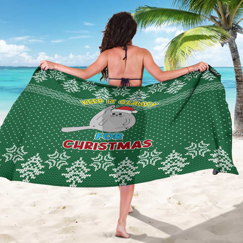 Cat Keep It Classy Christmas Sarong Xmas Holiday Patterns - Wonder Print Shop