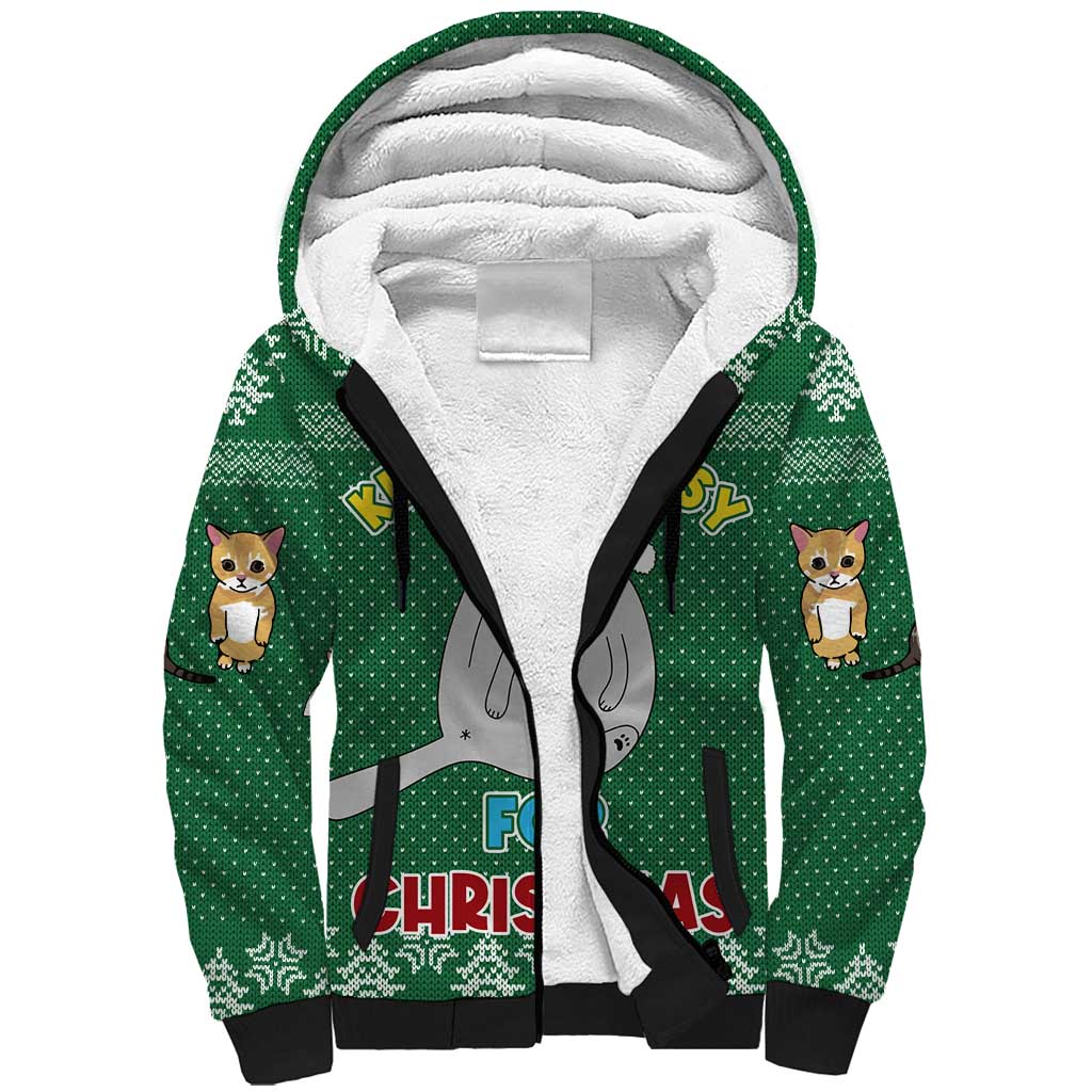 Cat Keep It Classy Christmas Sherpa Hoodie Xmas Holiday Patterns - Wonder Print Shop