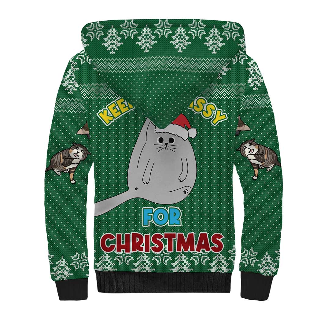 Cat Keep It Classy Christmas Sherpa Hoodie Xmas Holiday Patterns - Wonder Print Shop