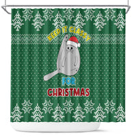 Cat Keep It Classy Christmas Shower Curtain Xmas Holiday Patterns - Wonder Print Shop