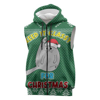 Cat Keep It Classy Christmas Sleeveless Zip Hoodie Xmas Holiday Patterns - Wonder Print Shop