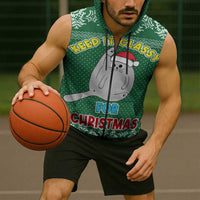 Cat Keep It Classy Christmas Sleeveless Zip Hoodie Xmas Holiday Patterns - Wonder Print Shop