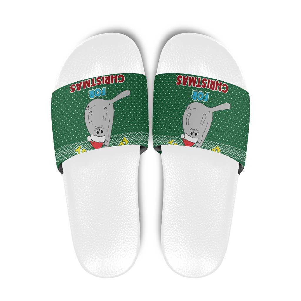 Cat Keep It Classy Christmas Slide Sandals Xmas Holiday Patterns - Wonder Print Shop