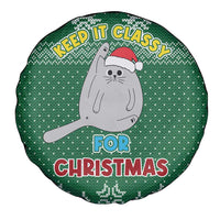 Cat Keep It Classy Christmas Spare Tire Cover Xmas Holiday Patterns - Wonder Print Shop