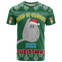 Cat Keep It Classy Christmas T Shirt Xmas Holiday Patterns - Wonder Print Shop