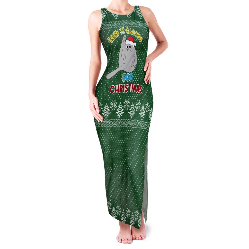 Cat Keep It Classy Christmas Tank Maxi Dress Xmas Holiday Patterns - Wonder Print Shop