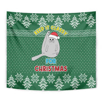 Cat Keep It Classy Christmas Tapestry Xmas Holiday Patterns - Wonder Print Shop