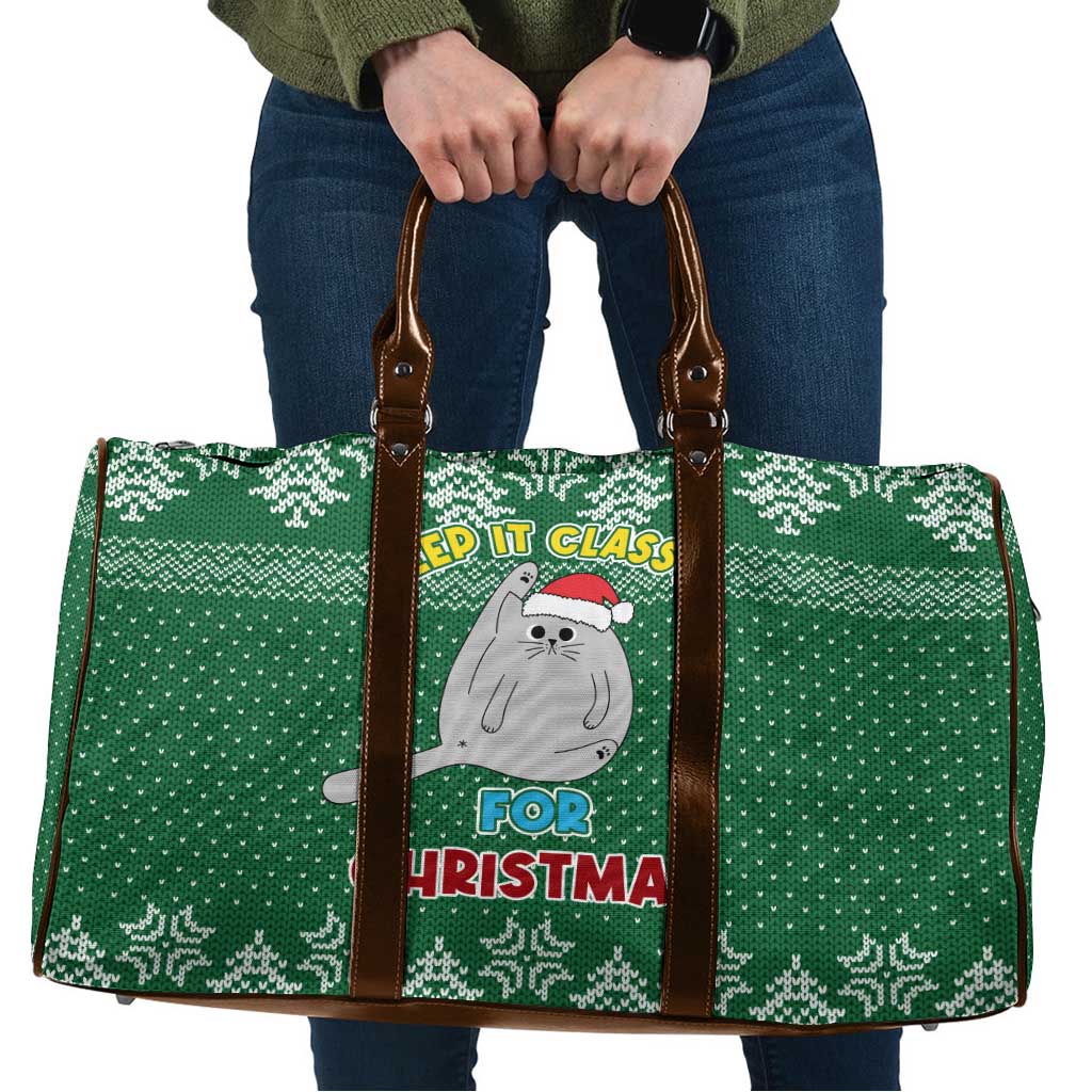Cat Keep It Classy Christmas Travel Bag Xmas Holiday Patterns - Wonder Print Shop