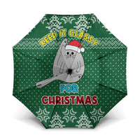 Cat Keep It Classy Christmas Umbrella Xmas Holiday Patterns - Wonder Print Shop