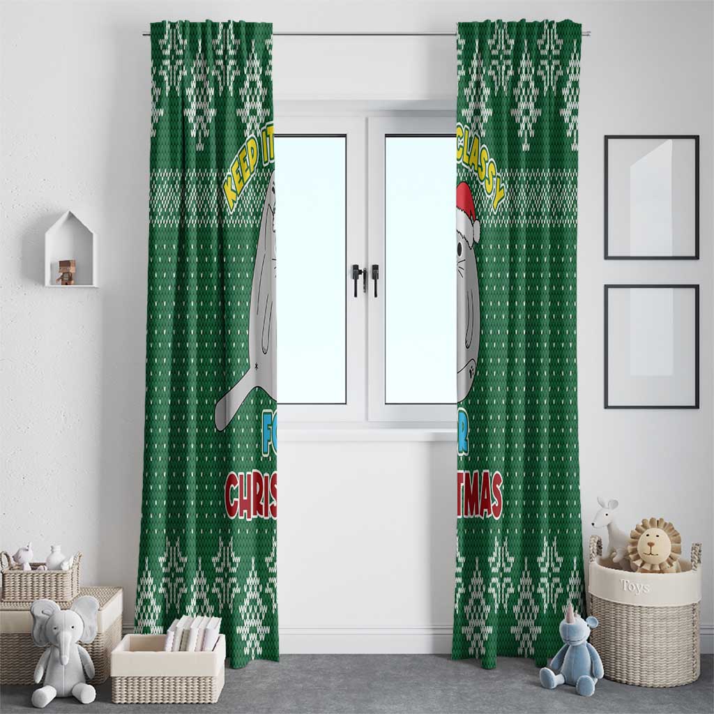 Cat Keep It Classy Christmas Window Curtain Xmas Holiday Patterns - Wonder Print Shop