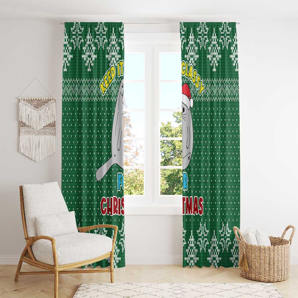 Cat Keep It Classy Christmas Window Curtain Xmas Holiday Patterns - Wonder Print Shop