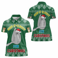 Cat Keep It Classy Christmas Women Polo Shirt Xmas Holiday Patterns - Wonder Print Shop