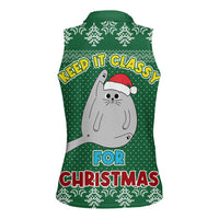 Cat Keep It Classy Christmas Women Sleeveless Polo Shirt Xmas Holiday Patterns - Wonder Print Shop