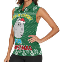 Cat Keep It Classy Christmas Women Sleeveless Polo Shirt Xmas Holiday Patterns - Wonder Print Shop