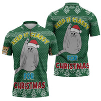 Cat Keep It Classy Christmas Zipper Polo Shirt Xmas Holiday Patterns - Wonder Print Shop