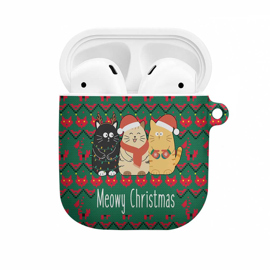 Cat Meowy Christmas AirPods Case Xmas Holiday Patterns - Wonder Print Shop