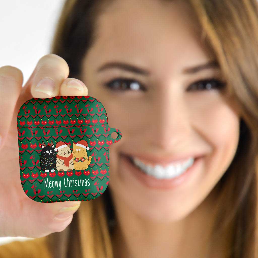 Cat Meowy Christmas AirPods Case Xmas Holiday Patterns - Wonder Print Shop