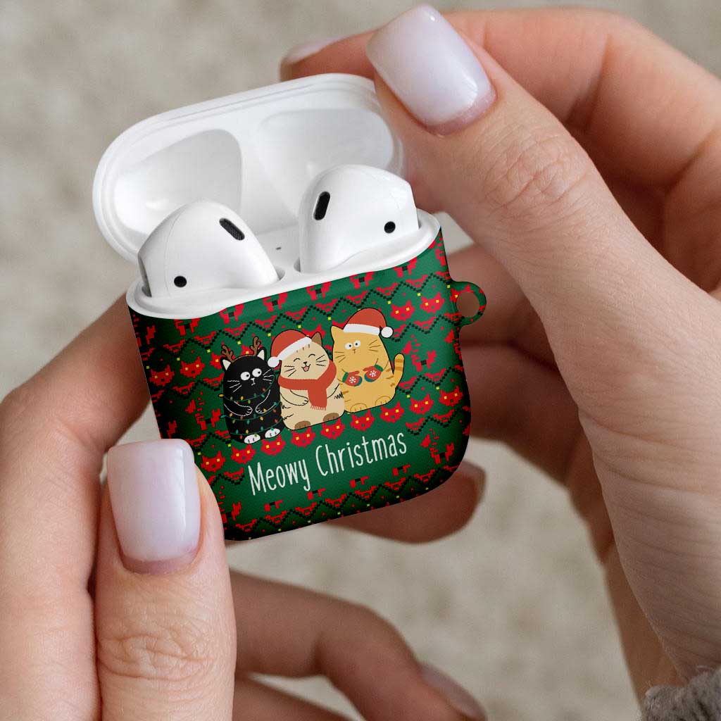 Cat Meowy Christmas AirPods Case Xmas Holiday Patterns - Wonder Print Shop