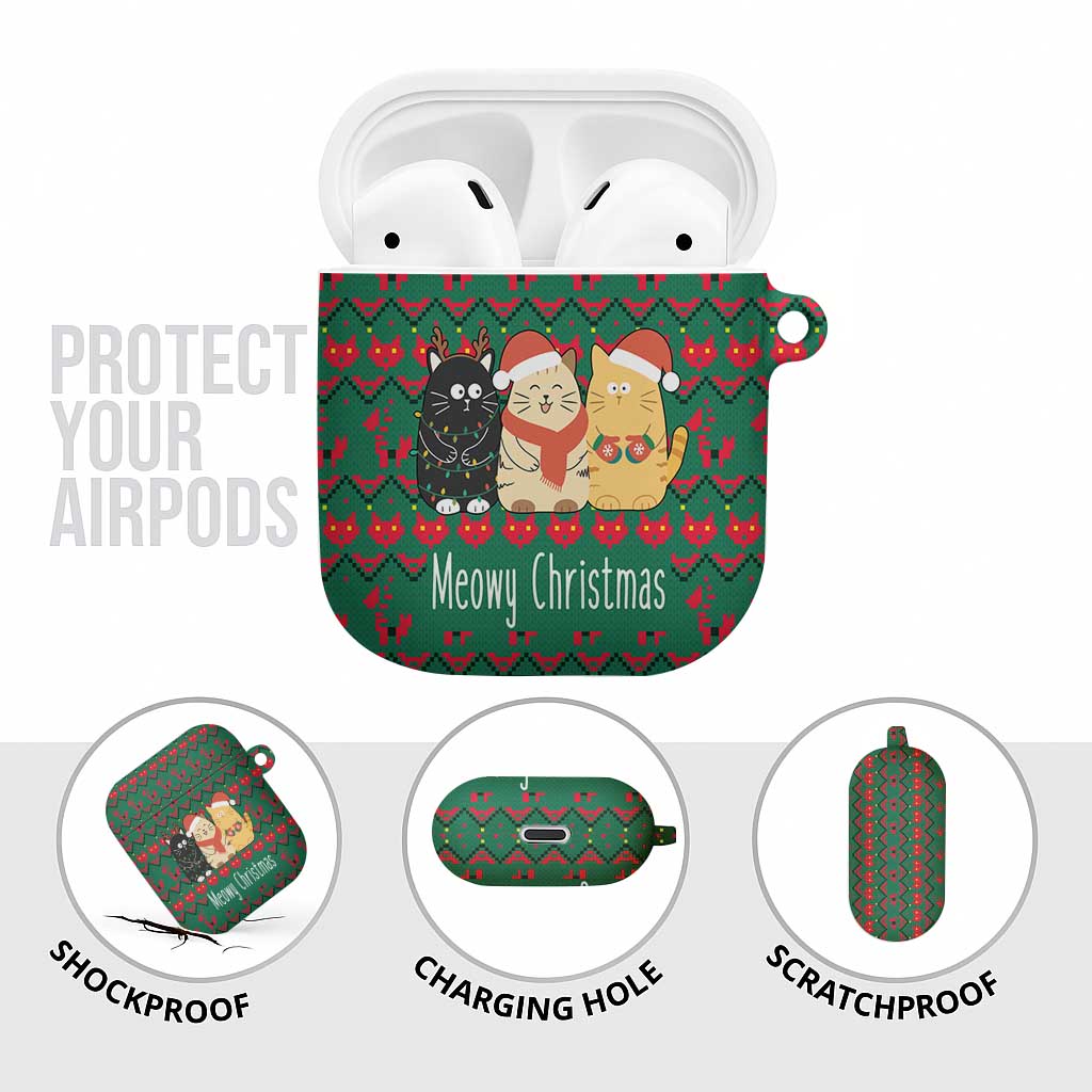 Cat Meowy Christmas AirPods Case Xmas Holiday Patterns - Wonder Print Shop