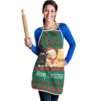 Cat Meowy Christmas Apron Xmas Holiday Patterns - Wonder Print Shop