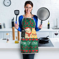 Cat Meowy Christmas Apron Xmas Holiday Patterns - Wonder Print Shop