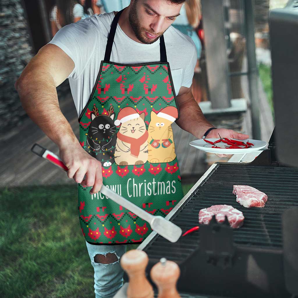 Cat Meowy Christmas Apron Xmas Holiday Patterns - Wonder Print Shop