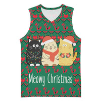 Cat Meowy Christmas Basketball Jersey Xmas Holiday Patterns - Wonder Print Shop