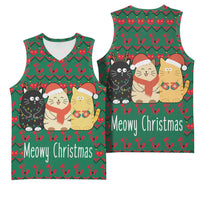 Cat Meowy Christmas Basketball Jersey Xmas Holiday Patterns - Wonder Print Shop