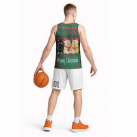 Cat Meowy Christmas Basketball Jersey Xmas Holiday Patterns - Wonder Print Shop
