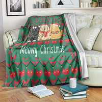 Cat Meowy Christmas Blanket Xmas Holiday Patterns - Wonder Print Shop