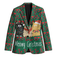 Cat Meowy Christmas Blazer Xmas Holiday Patterns - Wonder Print Shop