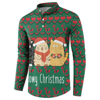 Cat Meowy Christmas Button Sweatshirt Xmas Holiday Patterns - Wonder Print Shop