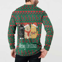 Cat Meowy Christmas Button Sweatshirt Xmas Holiday Patterns - Wonder Print Shop