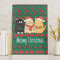 Cat Meowy Christmas Canvas Wall Art Xmas Holiday Patterns - Wonder Print Shop