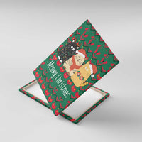 Cat Meowy Christmas Canvas Wall Art Xmas Holiday Patterns - Wonder Print Shop