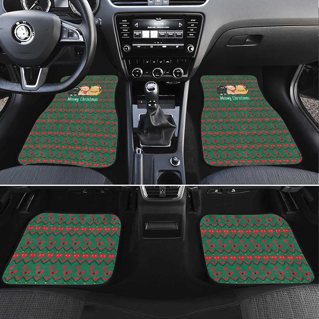 Cat Meowy Christmas Car Mats Xmas Holiday Patterns - Wonder Print Shop
