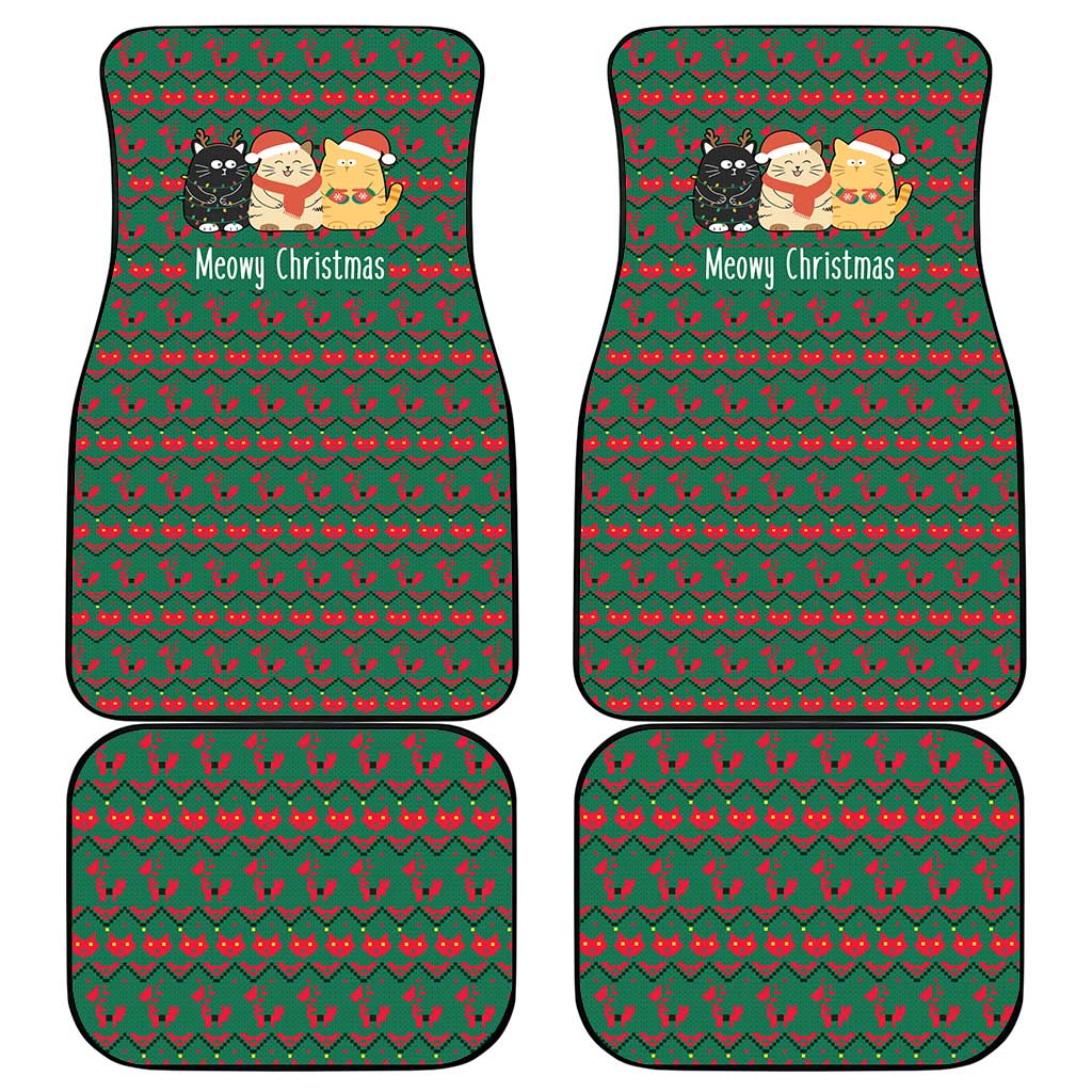 Cat Meowy Christmas Car Mats Xmas Holiday Patterns - Wonder Print Shop