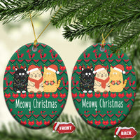 Cat Meowy Christmas Ceramic Ornament Xmas Holiday Patterns - Wonder Print Shop