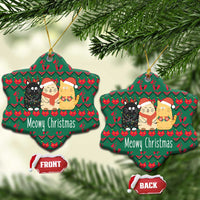 Cat Meowy Christmas Ceramic Ornament Xmas Holiday Patterns - Wonder Print Shop