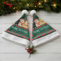 Cat Meowy Christmas Santa Hat Xmas Holiday Patterns - Wonder Print Shop