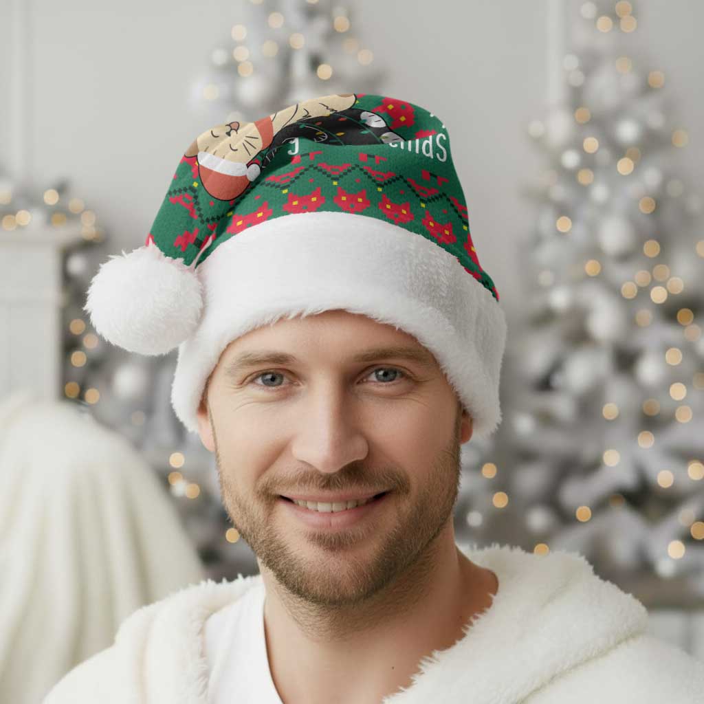 Cat Meowy Christmas Santa Hat Xmas Holiday Patterns - Wonder Print Shop