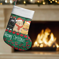 Cat Meowy Christmas Stocking Xmas Holiday Patterns - Wonder Print Shop